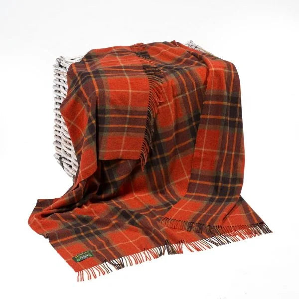 Plaid en Laine Tartan Orange
