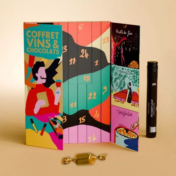 Calendrier de l'Avent 12 vins et 12 chocolats