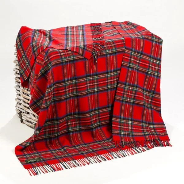Plaid en Laine D'agneau Tartan Royal Stewart  - John Hanly