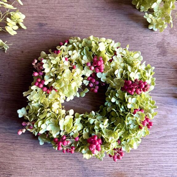 Couronne de fleurs séchées