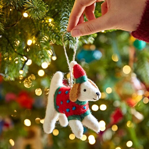 Decoration - Felt Dog in Red Sweater - Item - The Paper High Gift Company Limited