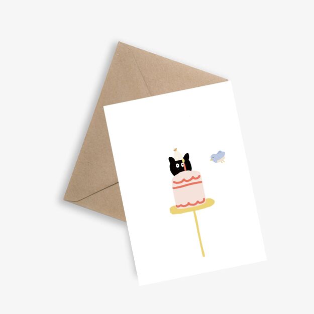 Carte Chat Gâteau