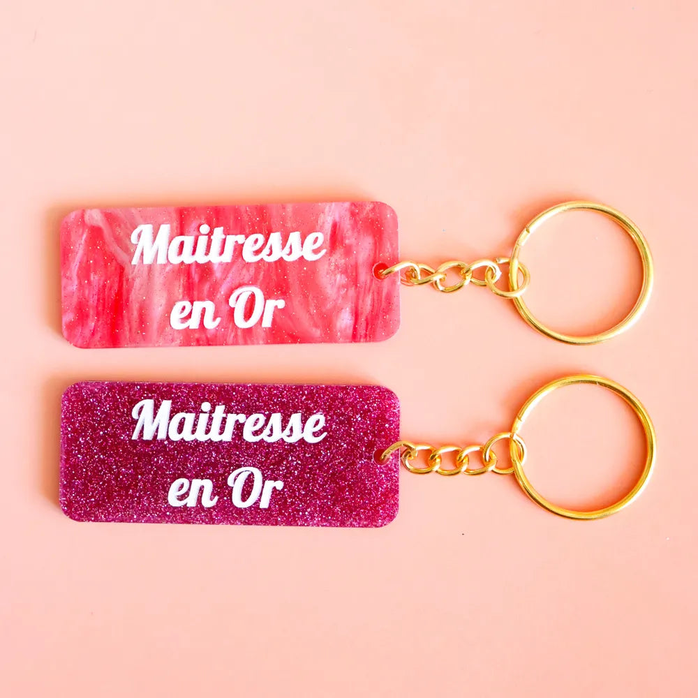 Porte clés Maîtresse en Or