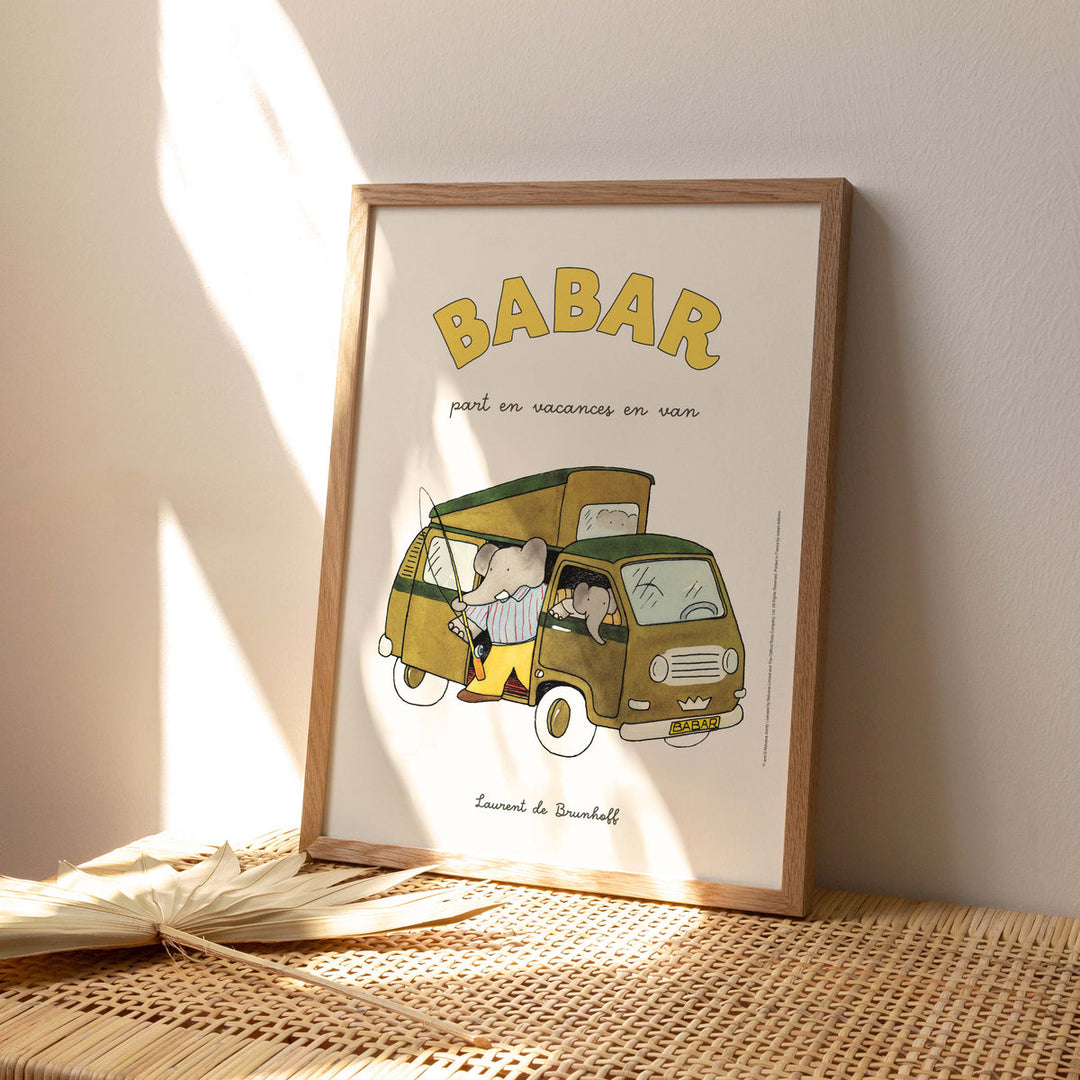 Affiche Babar Babar part en vacances en van
