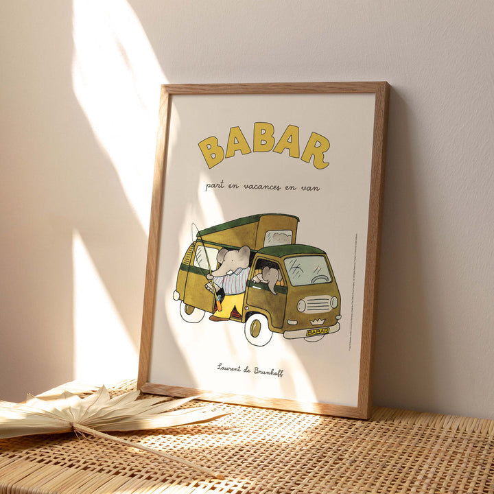 Affiche Babar Babar part en vacances en van
