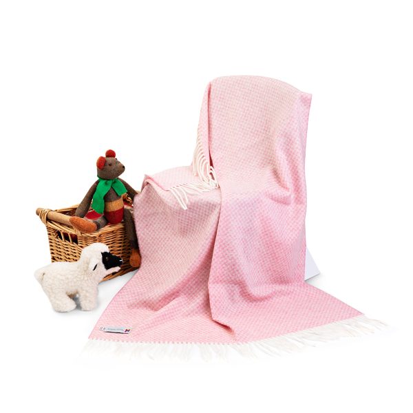 Baby Blanket - Couverture bébé en laine d'agneau Rose