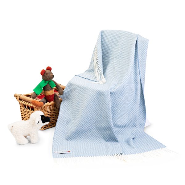 Baby Blanket Couverture bébé en laine d'agneau Bleu