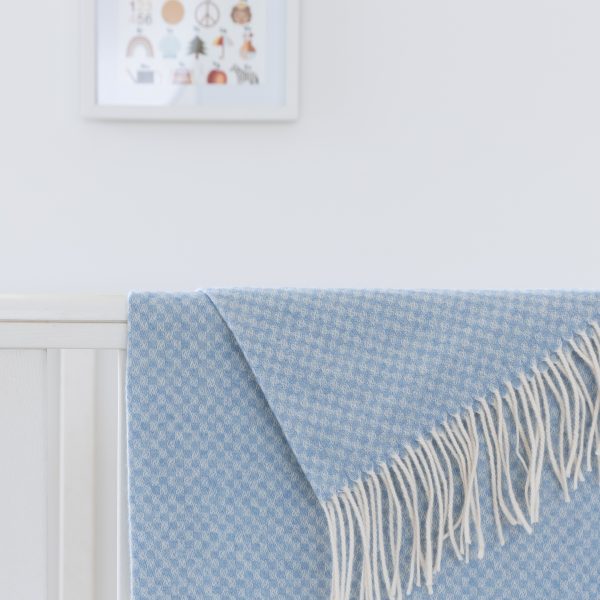 Baby Blanket Couverture bébé en laine d'agneau Bleu