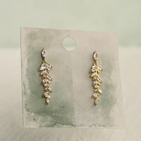 Boucles d'oreilles pendantes fougère plume