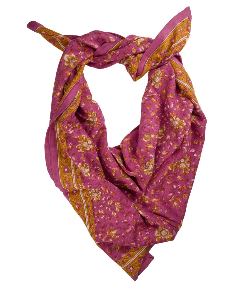 Foulard en Coton Folk Story Pink