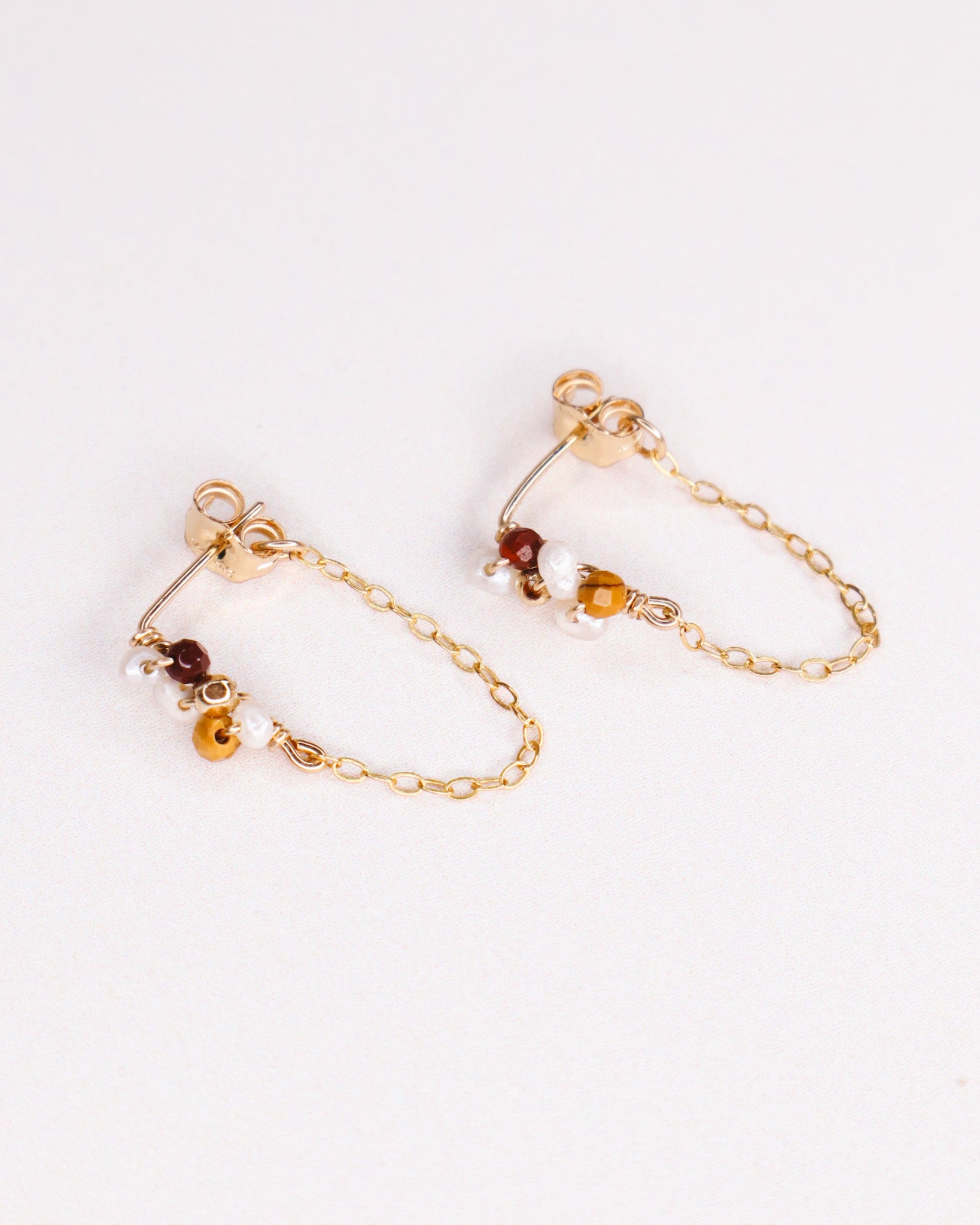Boucles d'oreilles Ravia rouge Or Perle