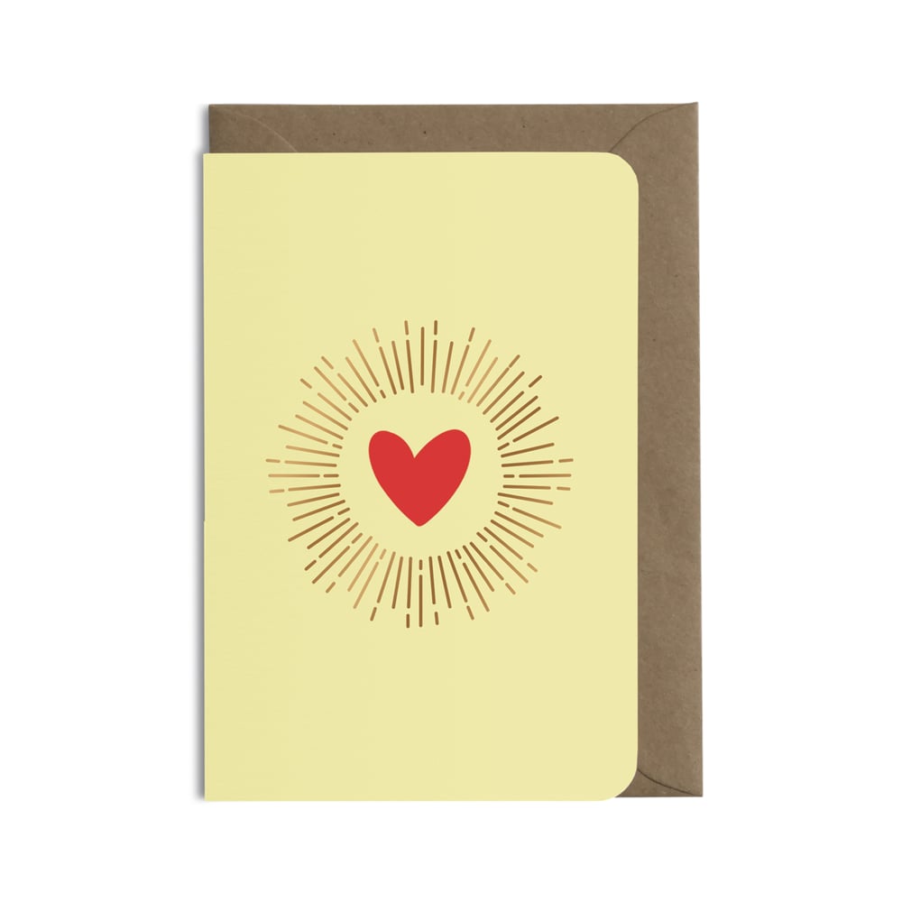 Carte Petit Coeur jaune pastel