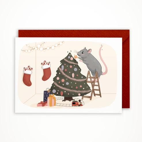 Card: A Mouse Christmas Tree