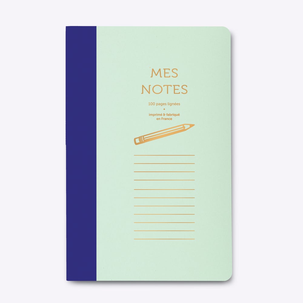 Cahier bi-goût Mes notes - Bleu et vert d'eau