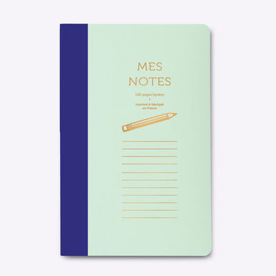 Cahier bi-goût Mes notes - Bleu et vert d'eau