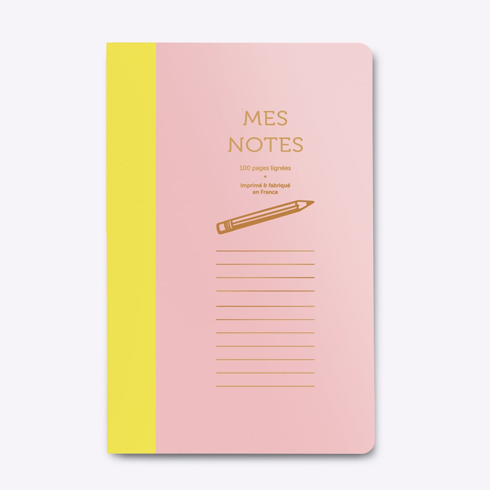 Cahier bi-goût Mes notes - Jaune et rose