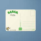 Carte postale Babar - Pique-nique en famille
