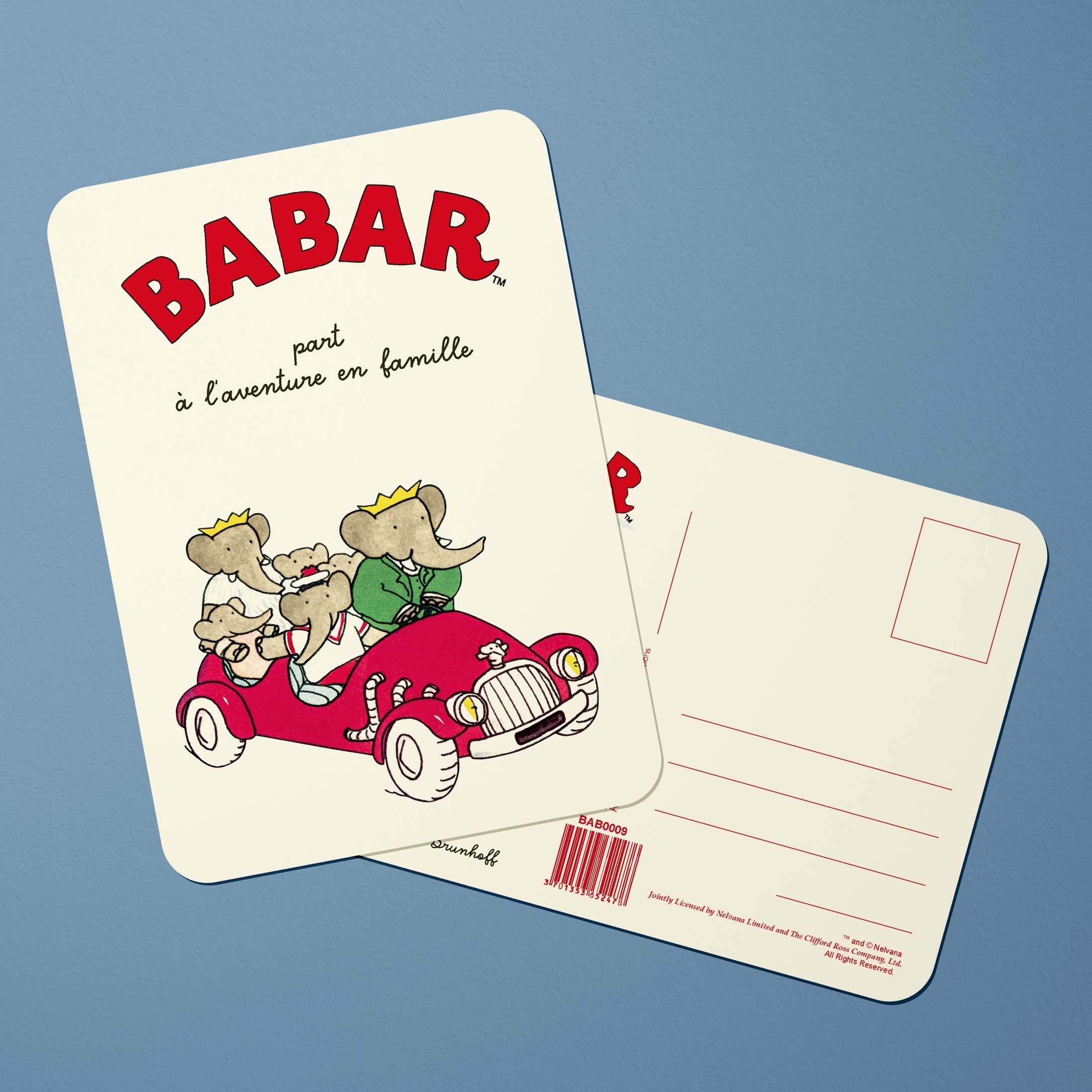 Carte postale Babar - Part à l'aventure en famille