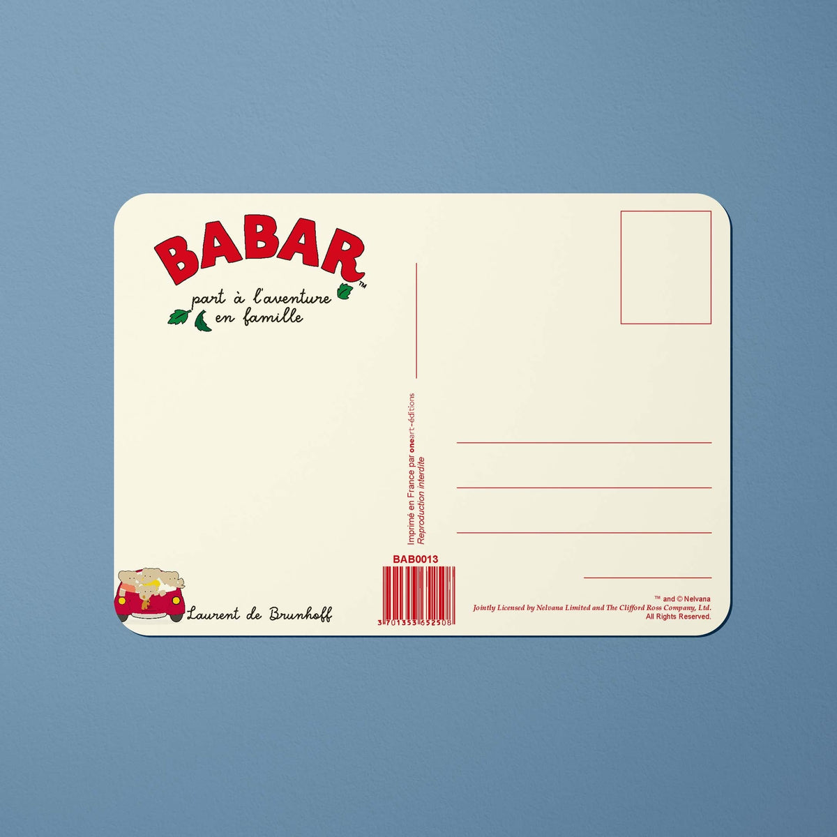 Carte postale Babar - Part à l'aventure en famille