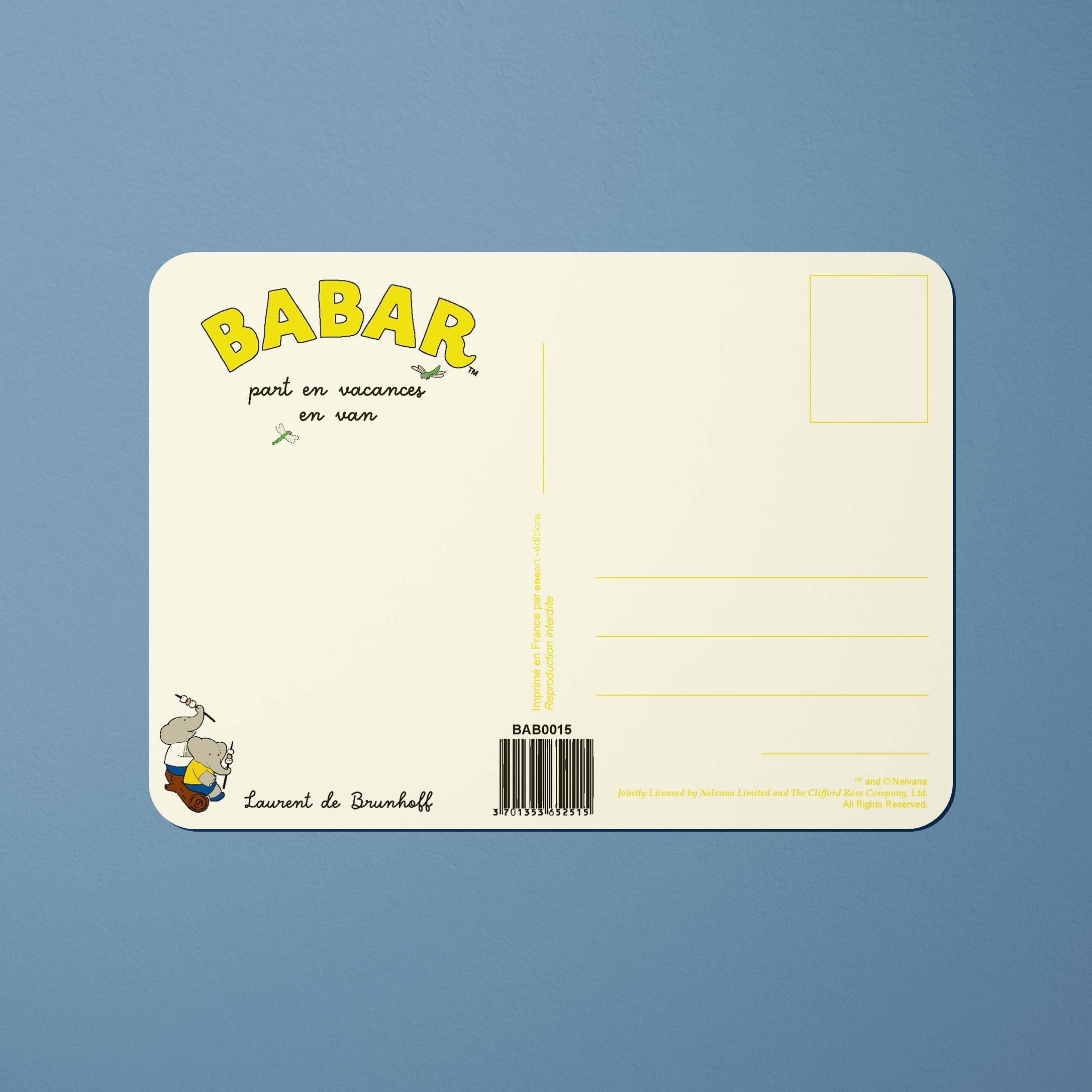 Carte postale Babar - Part en vacances en Van