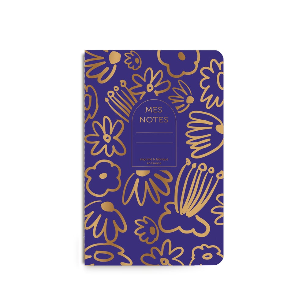 Carnet cousu singer Big Flowers bleu roi