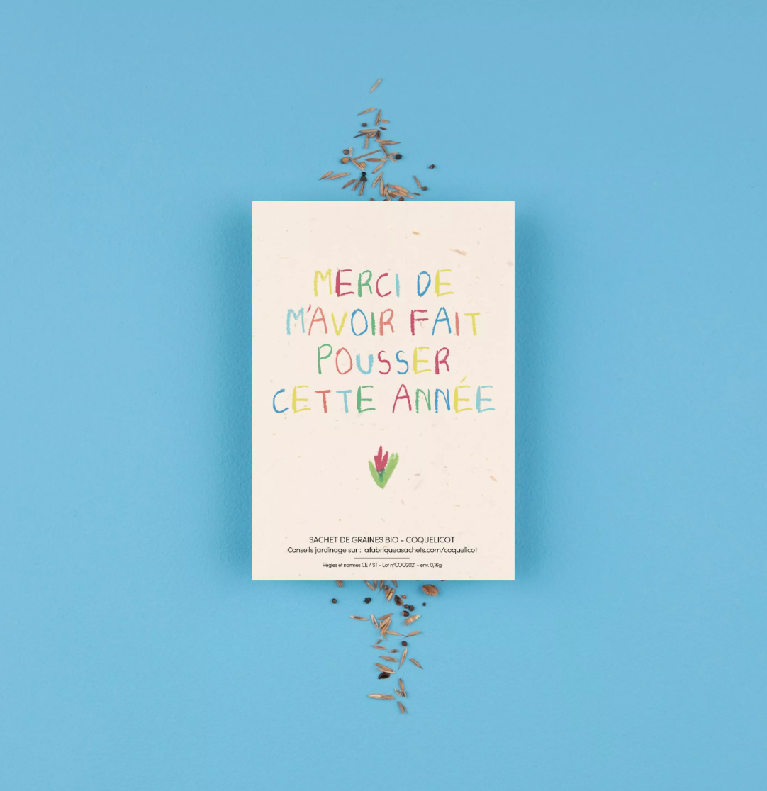 Sachet de graines avec message