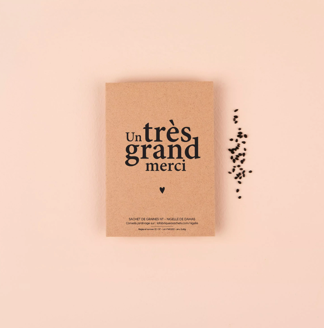 Sachet de graines avec message