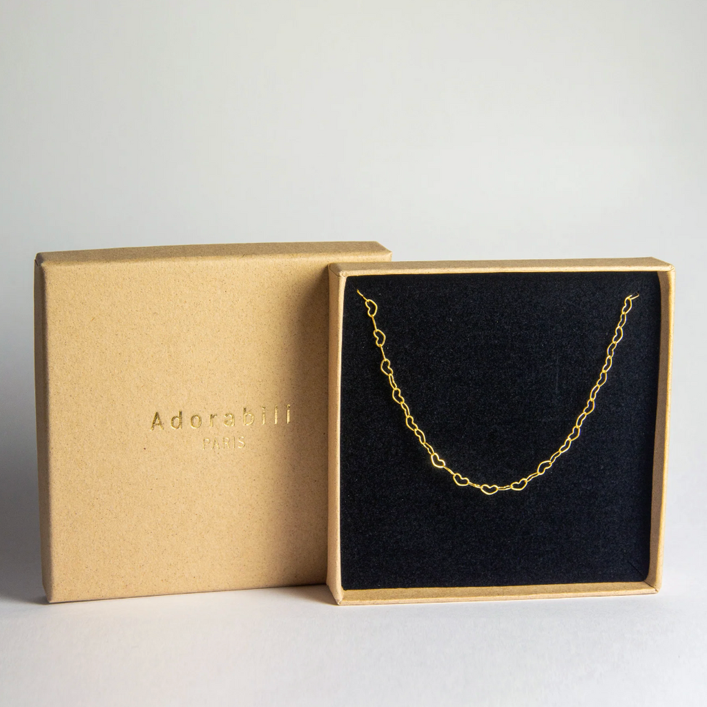 Collier chaîne coeurs entrelacés