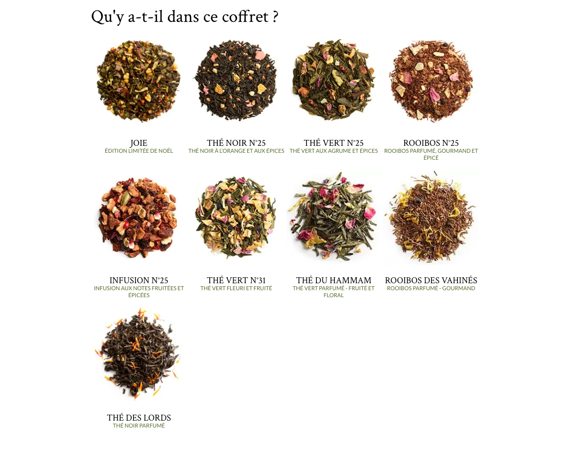 Coffret de Noël Thés des Fêtes