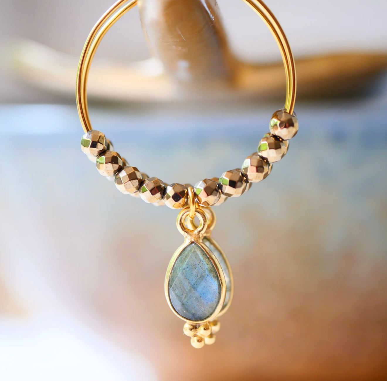 Boucles d'oreilles Pipa Labradorite