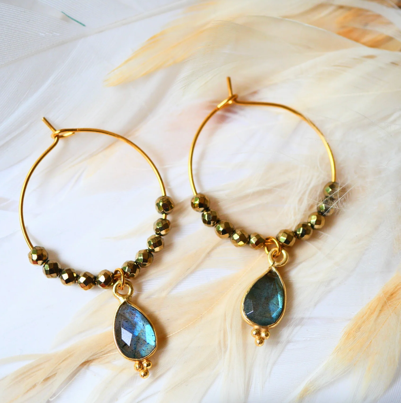 Boucles d'oreilles Pipa Labradorite