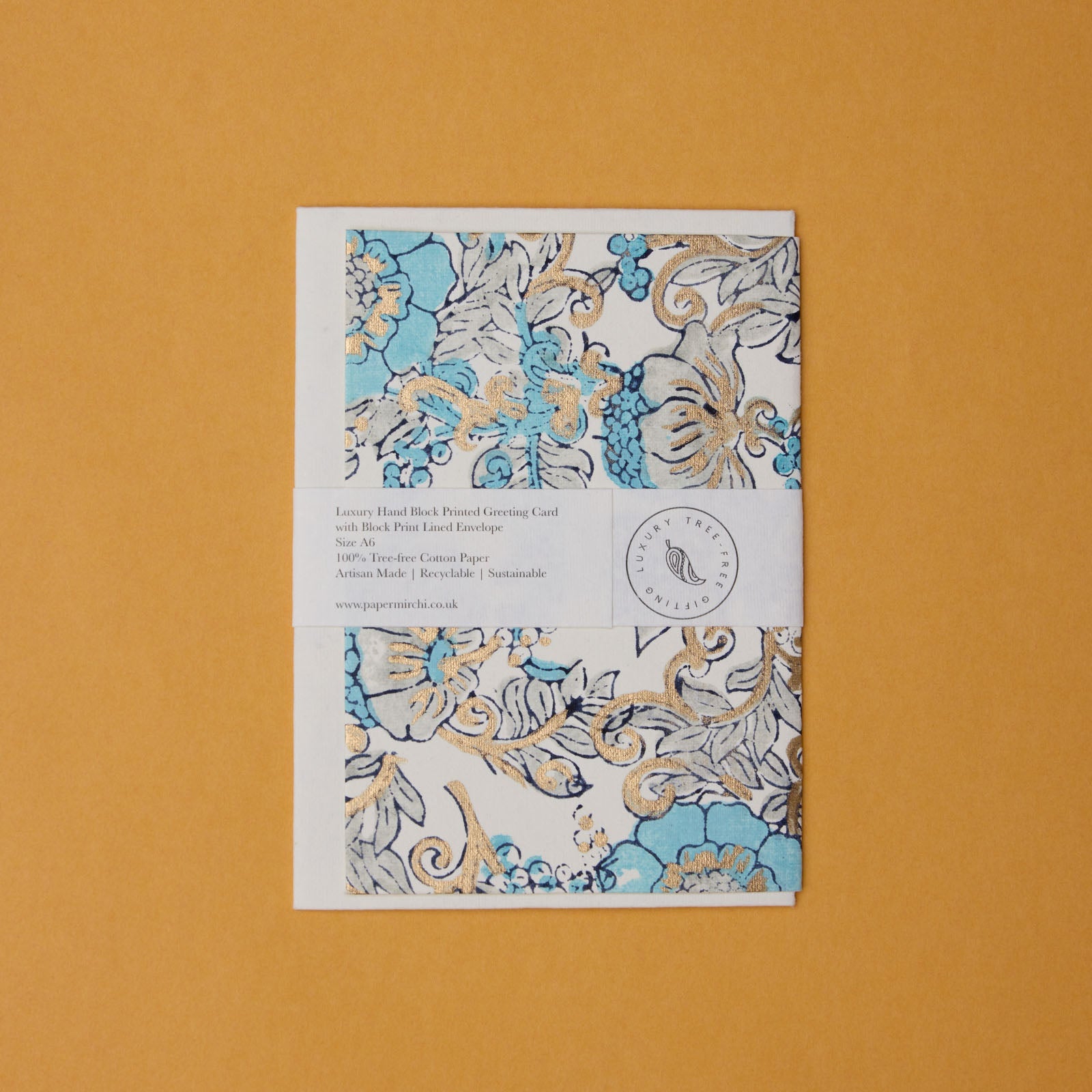 Carte Block Print - Rose Sauvage Bleu Opale
