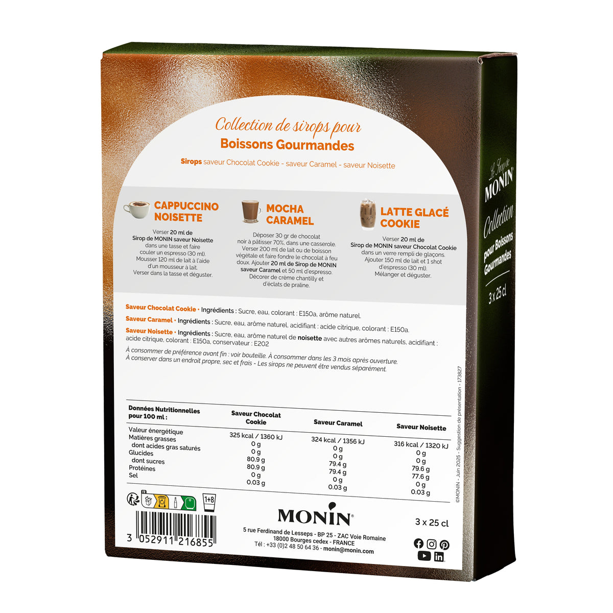 Coffret de sirops pour boissons gourmandes Monin
