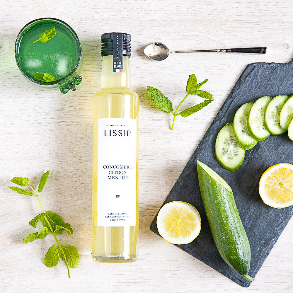sirop concombre menthe citron