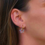 Créoles Mini Tiaré Orange bleu parme Les Nicolettes