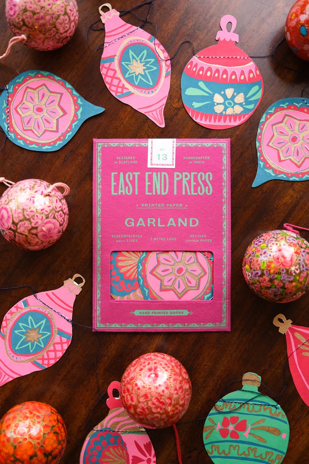Guirlande de Noël en papier Baubles N°13