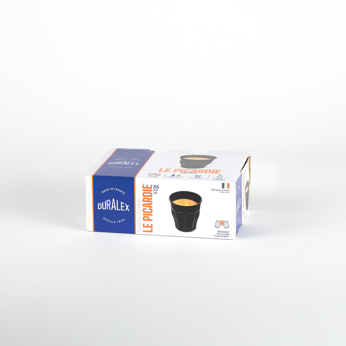 Coffret 6 Gobelets - Tasses Picardie Noir Brillant