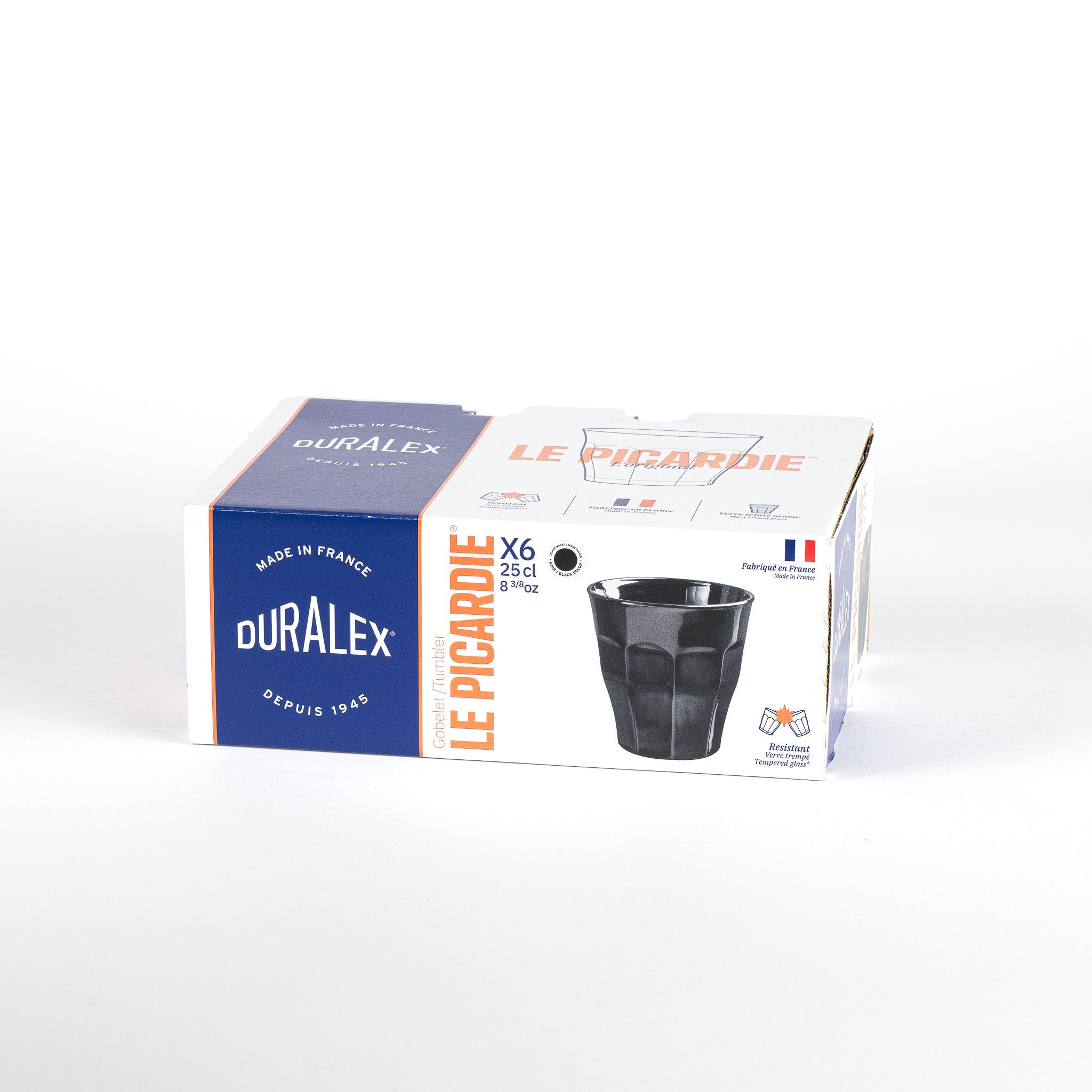 Coffret 6 Gobelets Picardie Noir Brillant