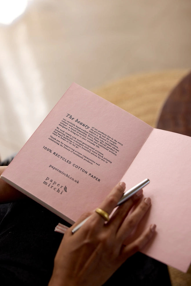 Carnet Ligné Fleurs Rose