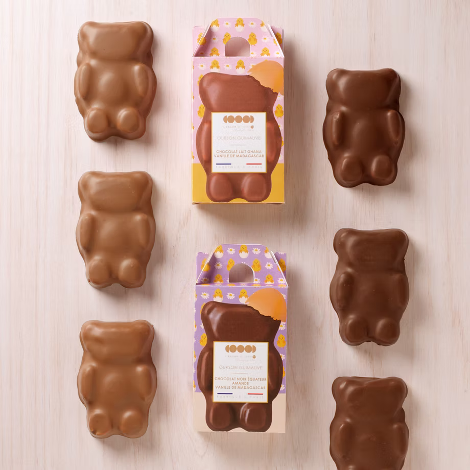 Ourson Guimauve Chocolat Noir Amande Vanille De Madagascar de Pâques
