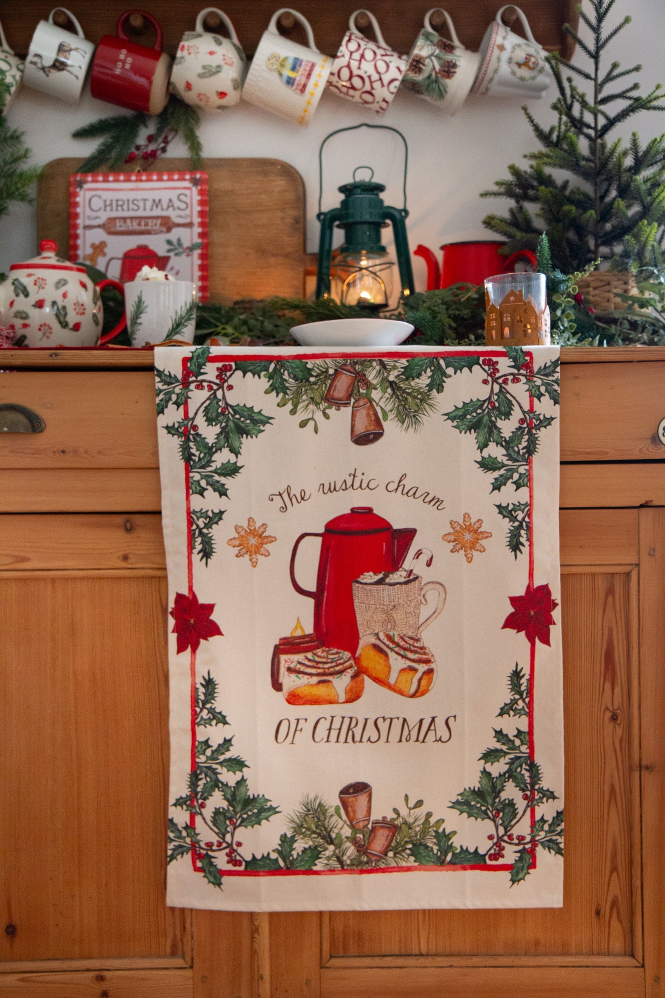 Torchon Noël Rustique