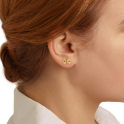 Boucles d'Oreilles Farfalle Dorée