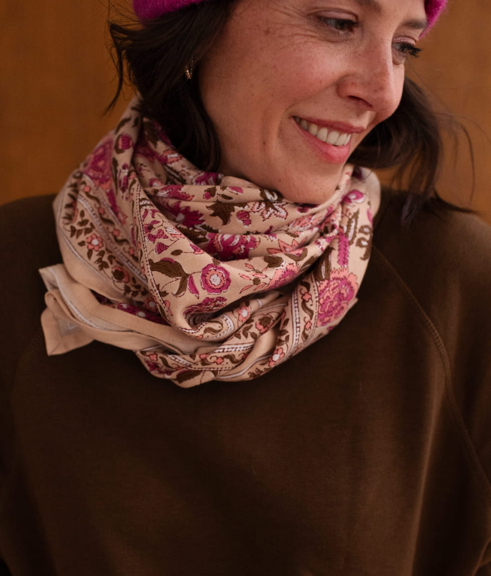 Foulard en coton - Goa Pink