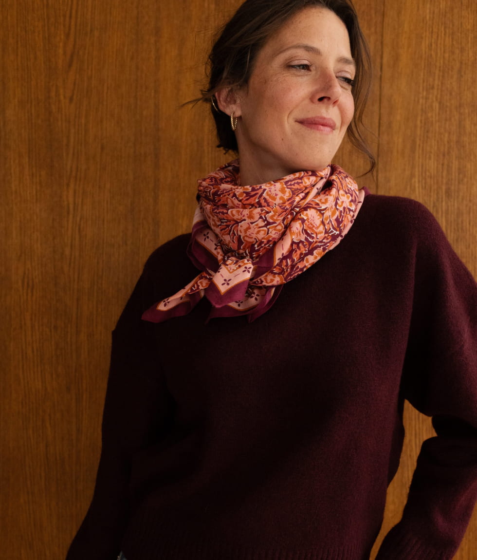 Foulard en coton - Leone Plum