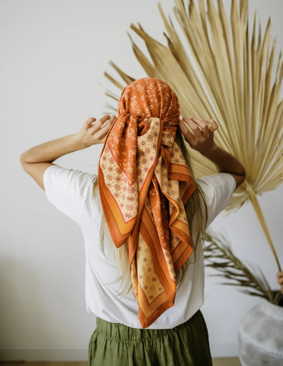 Foulard en coton Itsi Rouille