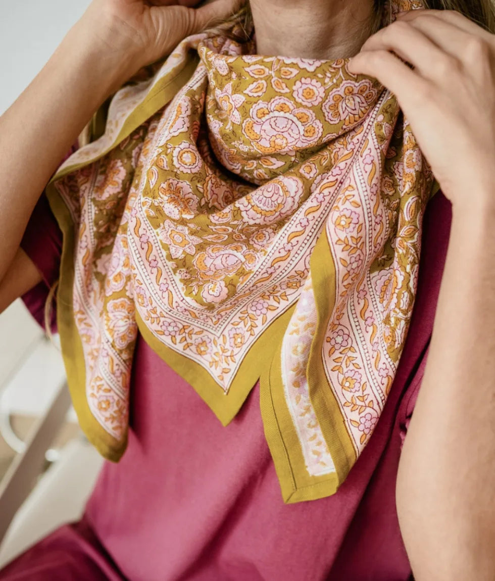 Foulard en coton Garda Khaki