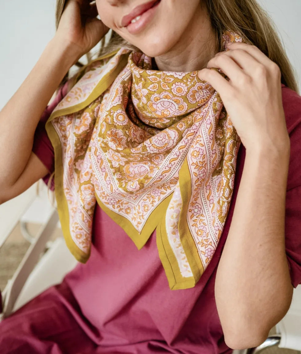 Foulard en coton Garda Khaki