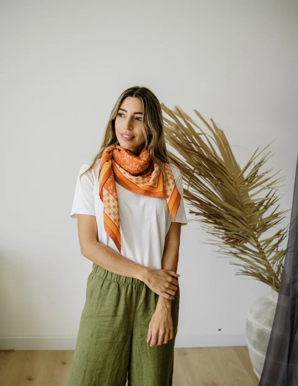 Foulard en coton Itsi Rouille