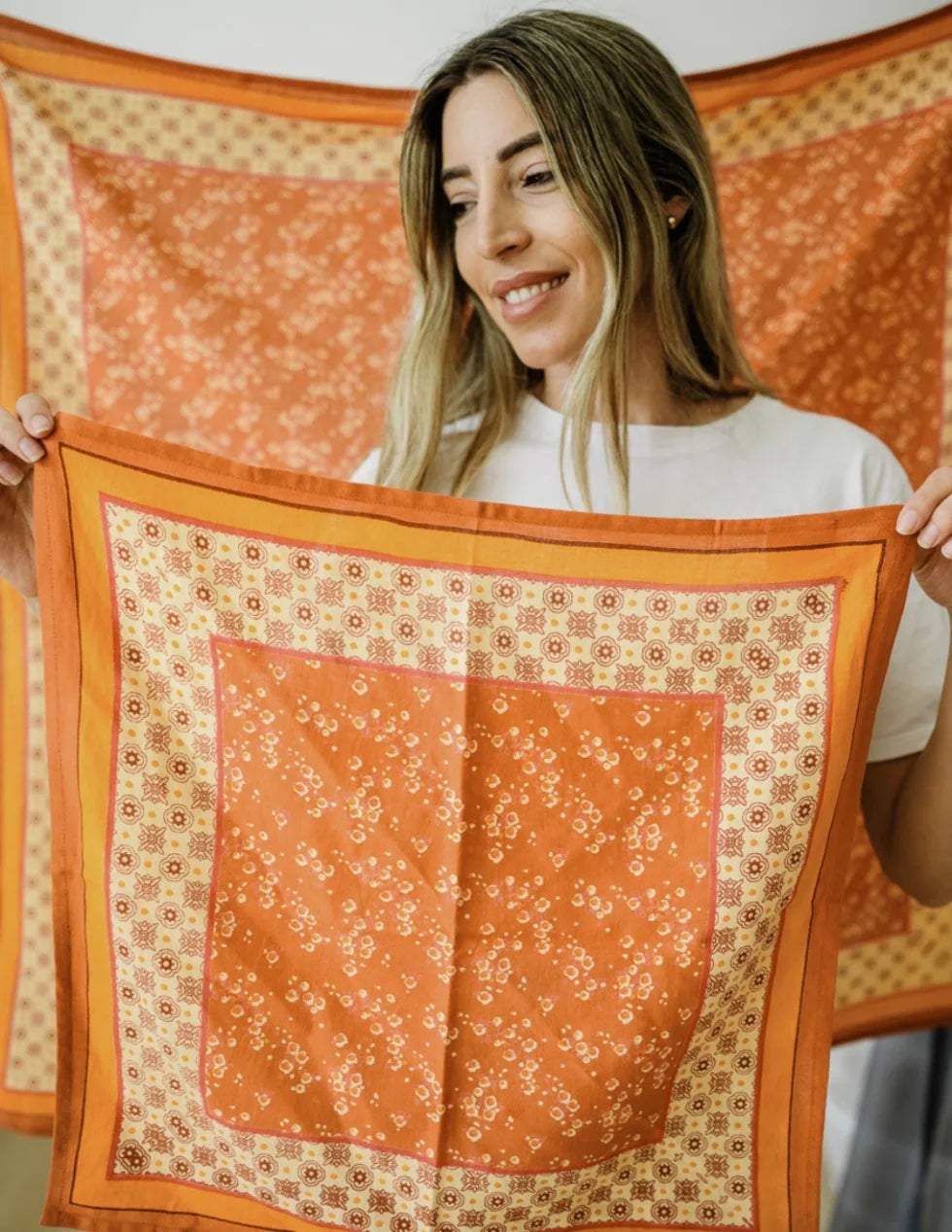 Foulard en coton Itsi Rouille