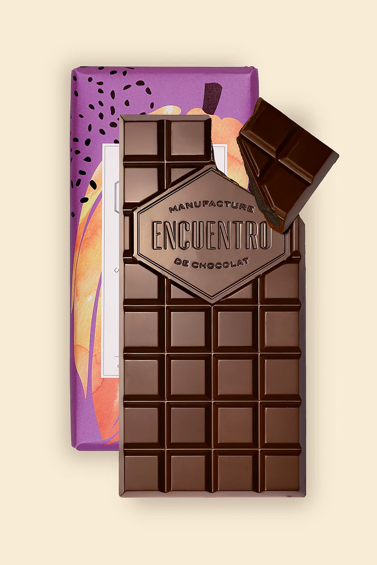 Tablette Chocolat Noir 70% Fourrée au Sésame Noir